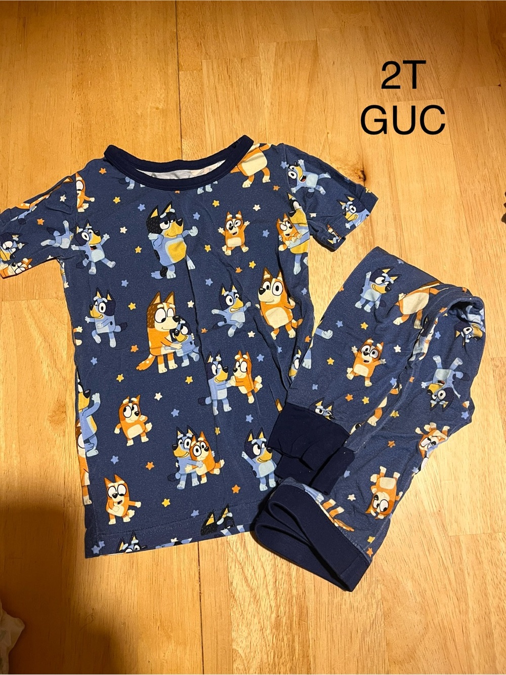 Little Sleepies Navy Blue Cartoon Puppy Pajama Set